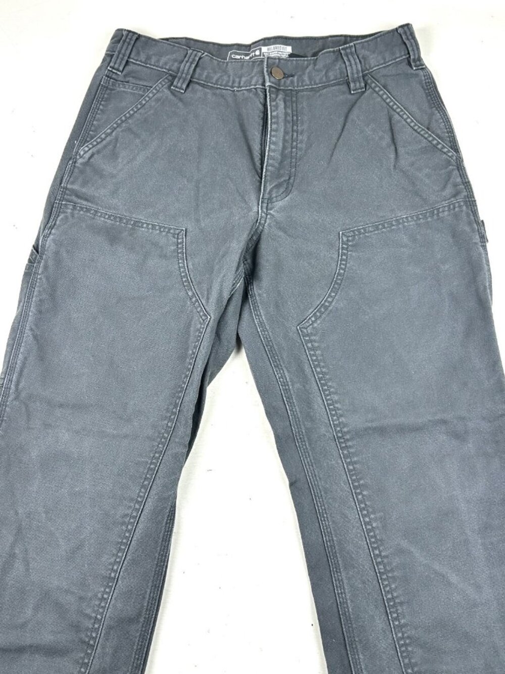 Carhartt Relaxed Fit Work Pants Men's 32x32 Gray (Waist Measured 30) Double Knee
